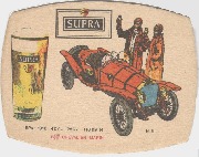 Sous-bock - Bière SUPRA - Voiture 1912, 4 cyl, 25 CV, 110 Km/h
