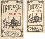 SPA. Véritable ETIQUETTE - Triple Sec de Spa - 6x9,5 - 4,5x8