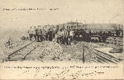 Exposition Internationale de Liège 1905. Groupe d'ouvriers occupés à la pose des lignes ferrées Mars 1904