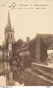 Louvain. Un coin du "Vieux Louvain" et tour de l'église Ste Gertrude Leuven. Een hoeck van het "Oude Leuven"