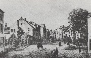 Wavre. Rue du Pont-du-Christ (gravure d'Hoolans, 1859)