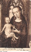 Châsse de Sainte-Ursule. La Vierge et l'Enfant (détail).  Bruges. Hôpital Saint-Jean