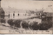 De Overstrooming in Belgie Maart 1906 te Moerzeke Les inondations en Belgique .... 