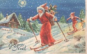 Joyeux Noël (le père Noël arrive en skiant)