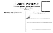 CARTE POSTALE A utiliser seulement dans le service intérieur divisé emplacement timbre 4 lignes adresse