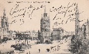 Courtrai. Grand' Place, Beffroi, La Poste et St-Martin