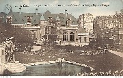 Liège. La gare du Palais et monument Montefiore-Levy. Square Notger