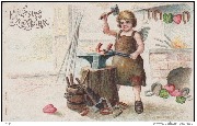 Prosit Neujahr! (un angelot forge des fers-&agrave;-cheval porte-bonheur)