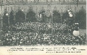 Vue g&eacute;n&eacute;rale de la Bourse pendant la visite royale - Algemeen zicht der Beurs gedurende het Koninklijk Bezoek
