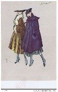 (Deux &eacute;l&eacute;gantes en grand manteau)