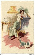 Femme et chats