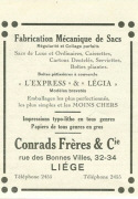 Conrads Frères et Cie Liège. Pub 1923