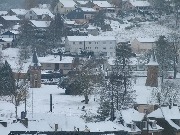 Deux tours vestiges du Chateau de Messancy apr&egrave;s incendie