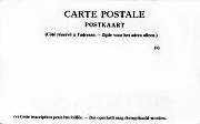 Carte Postale - Postkaart (Côté réservé à l'adresse. - Zijde voor het adres alleen.)  (*) Cette inscription peut être biffée Dos non divisé sans timbre Timbre