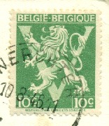 Timbre 10 centimes 18 D&eacute;c 1944  (COB 675 ) V de Londres