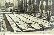Alexandra-Palace Londres. Dortoir des réfugiés belges