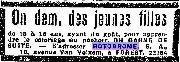 Le Soir 16 Novembre 1927 Pub Rotobrome on demande des jeunes filles pour apprendre le coloriage