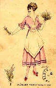 Muguet porte-bonheur (robe avec tablier blanc)