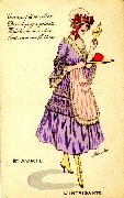 L'intrigante. 1er avril. Ton coeur fair ses delices de cent pi&egrave;ges galants mais toutes ses malices sont cousues de fil blanc