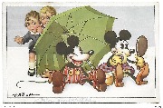 Mickey & Minnie (sous un parasol, Elle se poudre le nez)
