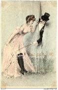 Femme et homme &agrave; chapeau buse