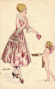 Amoureuse elle offre son coeur à cupidon