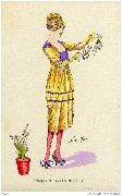 Porte Bonheur Femme en robe jaune
