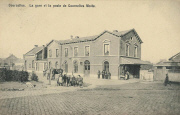 Courcelles. La gare et la poste de Courcelles Motte