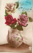 Bonne fête (Trois roses dans un vase)