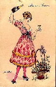 Bonne Ann&eacute;e (Femme avec bouteille de champagne et verre &agrave; la main)