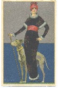 Femme élégante au lévrier