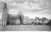 Tirlemont.La place du Marché au bétail et l'Eglise Saint-Germain